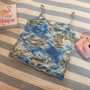 Tropical print tank top